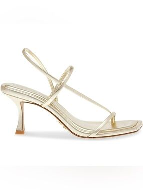 Steve Madden Locke Strappy Mid Heel in Champagne | MODERATELY USED